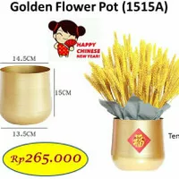 golden flower pot - vas bunga tembaga imlek