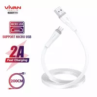 VIVAN KABEL DATA USB MICRO FLAT SERIES FAST CHARGE SAMSUNG OPPO 2M