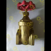 GATE VALVE STOP KRAN PUTER 2 INCH KUNINGAN SCREW BRASS YUTA ORIGINAL