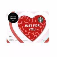 Just For You Starbucks Card 2021 Kartu Die Cut US Valentine Heart