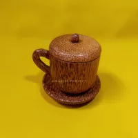 Sepaket cangkir kopi kayu kelapa atau glugu