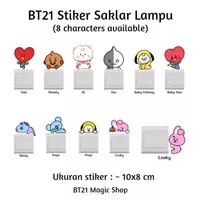 BT21 Sticker Saklar Lampu (Stiker Saklar Lampu Dinding BT21 BTS Cute)