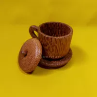 Cangkir kopi kayu pohon kelapa atau glugu murah