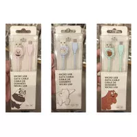 Kabel Data Miniso - We Bare Bears Micro USB Data Cable - Grizz