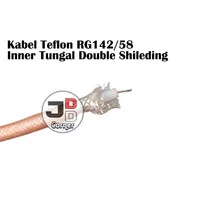 Kabel Teflon Perak RG-58 ORIGINAL Inner Tunggal Double Shield RG58