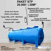 PAKET 1 Set Tangki 20000L/20m3 STP Bio Septic Tank, BIOFILTER, BIOTECH