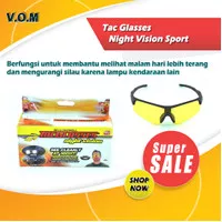 Tac Glasses Night Vision Sport / Kacamata Anti Silau Bell Howell