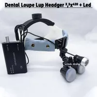 DENTAL LOUPE LUP HEADGER HEADBAND + LED