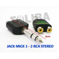 Jack mic konektor T cabang rca female ke jack akai male mic stereo 1-2