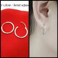 ANTING BULAT PERAK SILVER 925 LAPIS EMAS PUTIH / ANTING GIPSY GIPSI