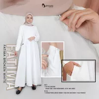 Baju Muslim Damoza Fatima Broken White - Gamis Dress Premium Original