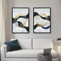 Abstract Gold Fish Canvas Print (Set of 2)