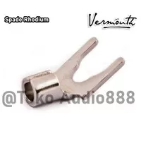 Vermouth Spade Plugs Rhodium for Speaker Cable with Rubber Jacket