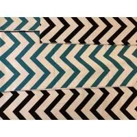 Taplak Meja Makan Taplak Meja Tamu / Table Runner Black Green Chevron