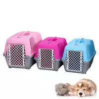 Kandang Kucing Anjing Pet Carrier Box Buat Travel 31x50x32cm