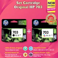 SET Cartridge HP 703 Black Color Tinta Printer K109a K209a K510a D730
