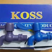 Kran Air Plastik/ Keran Air Engkol PVC Tebal 1/2" Koss