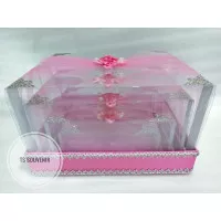 Kotak hantaran / kotak seserahan full mika model tile warna pink