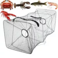 BUBU jaring perangkap ikan udang kepiting lobster 2 lubang Lipat Kotak