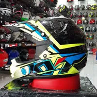 HELM KYT CROSS OVER SE STEP UP BLACK YELLOW- BLUE TRAIL