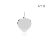 AYU Heart Initial Pendant 17K White Gold R - Y