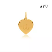 AYU Heart Initial Pendant 16K Yellow Gold R - Y