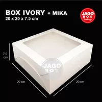 BOX KOTAK DOS NASI KUE SNACK PUTIH 20 x 20 x 7,5 cm LUBANG MIKA