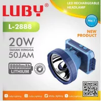 mi-luby senter kepala LED super terang lithium l-2888 lampu putih 20w