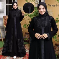 Gamis Mewah Dress Abaya Hitam Dubai Turkey Arab Turkey 01