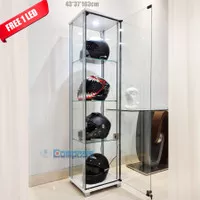 Tempat Helm Rak Etalase Kaca Lemari Koleksi Full Face Helmet Premium