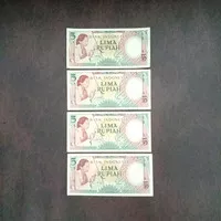 Uang kertas kuno Indonesia -5 Rupiah- th1958/1959- Pekerja (1lbr) A