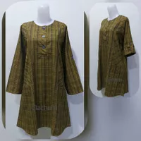 FRC Baju Tunik Motif Kotak-kotak, Baju Atasan Wanita T878082 - Kubus, All Size