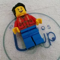 LEGO MINIFIGURE hol225 Father, Red Shirt, Blue Legs, Black Hair