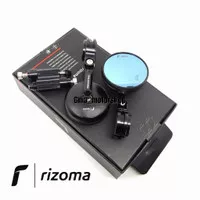 Spion Jalu Rizoma Bulat Full CNC Universal Mirror Biru Spion Bar End