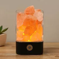 Lampu Tidur LED Crystal Salt Lamp of Himalaya Lava Lamp - Hitam