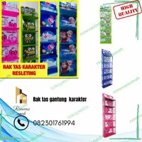 rak tas gantung karakter / rak tas resleting / rak 6 susun