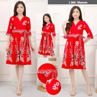 Baju Gaun Mini Dress Batik wanita modern minidress remaja Batik Kultur - Redkrem Fit S-L