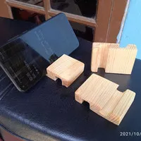 stand hp dudukan handphone kayu