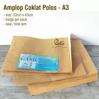 Gand Amplop Coklat Samson Kraft Polos Seal A3 33cm x 43cm per pack Amp