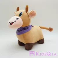 boneka sapi cute cow gendut coklat syal ungu OKT medium