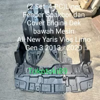 2 Set Liner Fender Cover Engine Dek Mesin Asli All New Yaris Vios Limo