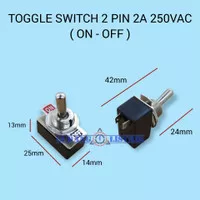 Saklar Switch On Off Toggle Togel 2 Kaki 2 Pin 2A 250VAC Besi Medium