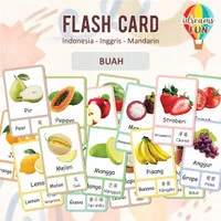 Flash Card Edukasi Anak dengan 3 bahasa:Indonesia - Inggris - Mandarin