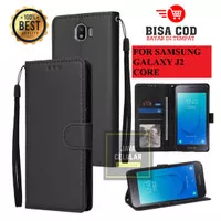 SAMSUNG GALAXY J2 CORE Leather Flip Cover-Wallet Case Kulit-Flip Cover