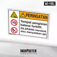 Stiker K3 Safety Sign ANSI ISO Tempat Pengisian Baterai Forklift