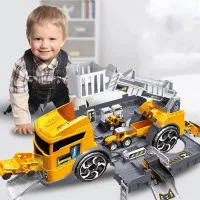 Mainan Mobil Anak Cowok Bus Super Builder Engineering Truck Storage