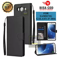 Samsung Galaxy J7 2016 Leather Flip Cover-Wallet Case Kulit-Flip Cover