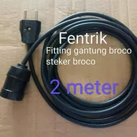 Fitting gantung lampu kabel steker Broco cafe hias 2 meter