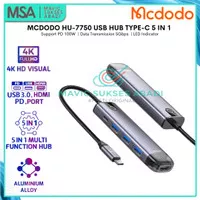 MCDODO HU-7750 CONVERTER USB C HUB 5 IN 1 WITH HDMI PD 100W USB 3.0