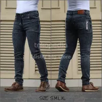 Celana jeans abu abu pria slimfit skinny stretch melar keren trendy